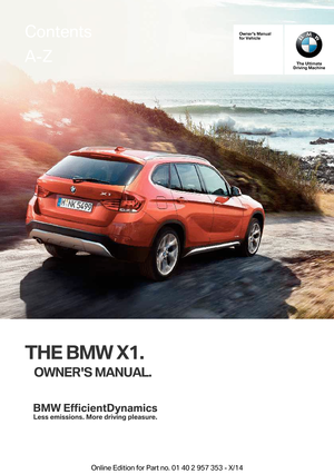 2014 BMW X1 Owner's Manual