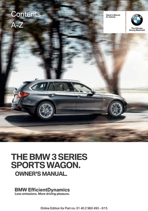 2016 BMW 3 SERIES SPORTS WAGON Owner's Manual