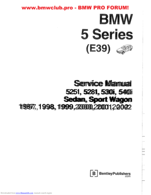 1999 BMW 540i Workshop Manual