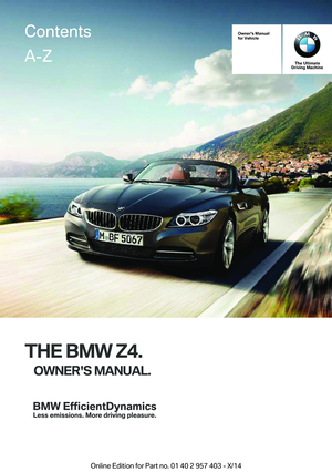 2016 BMW Z4 SDRIVE35I Owners Manual