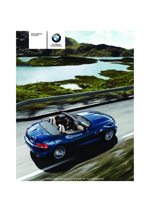 2009 BMW Z4 SDRIVE35I Owners Manual