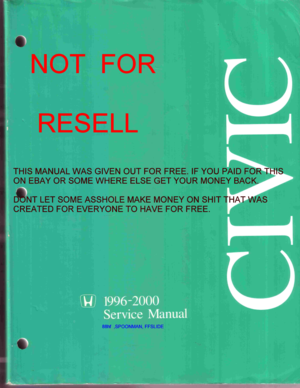 1999 HONDA CIVIC Workshop Manual