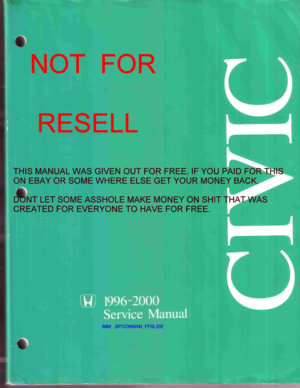 1996 HONDA CIVIC Workshop Manual