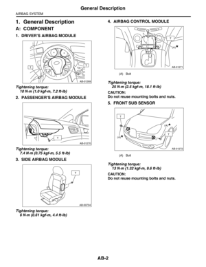 2009 SUBARU TRIBECA Service Workshop Manual