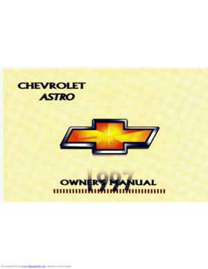 1997 CHEVROLET ASTRO Owners Manual