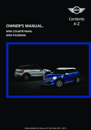 2016 MINI COUNTRYMAN PACEMAN Owners Manual