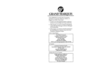 1996 Mercury Grand Marquis Owner's Manuals