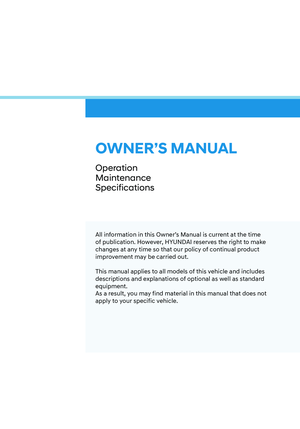 2023 HYUNDAI TUCSON Owners Manual