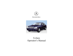 2000 MERCEDES-BENZ S500 Owner's Manual