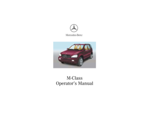 2002 MERCEDES-BENZ ML320 Owner's Manual