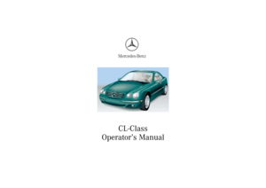 2002 MERCEDES-BENZ CL500 Owner's Manual