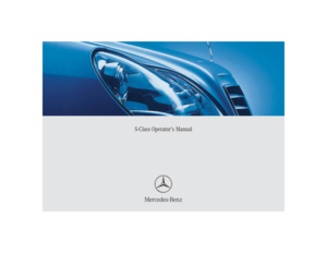 2004 MERCEDES-BENZ S500 Owner's Manual