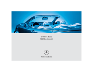 2005 MERCEDES-BENZ CLK500 CABRIOLET Owner's Manual