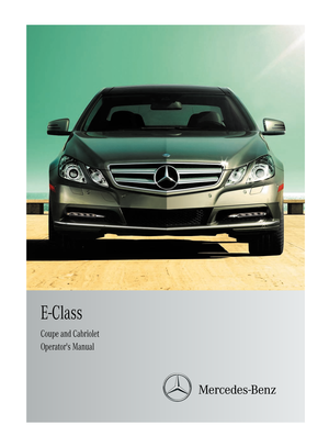 2012 MERCEDES-BENZ E-Class CABRIOLET Owner's Manual