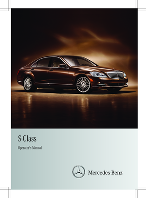 2012 MERCEDES-BENZ S-CLASS SEDAN Owners Manual