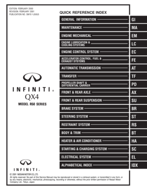 2001 INFINITI QX4 Factory Service Manual