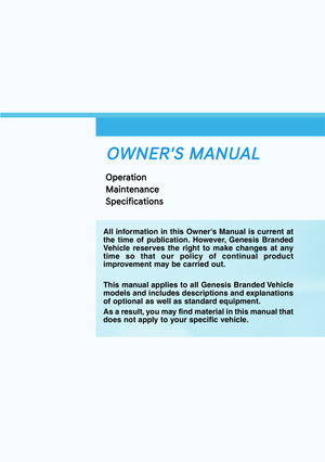 2021 GENESIS G90 Owner's Manual