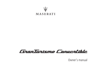 2019 MASERATI GRANTURISMO CONVERTIBLE Owners Manual