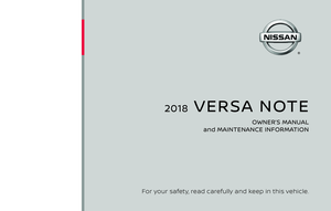 2018 NISSAN VERSA NOTE Owner´s Manual