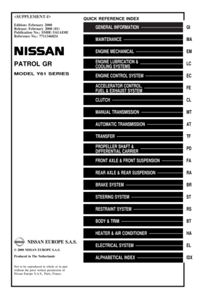 2000 NISSAN PATROL Electronic Repair Manual