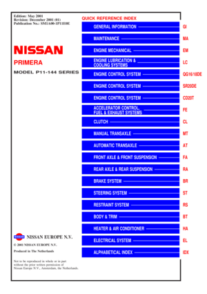 1999 NISSAN PRIMERA Electronic Repair Manual