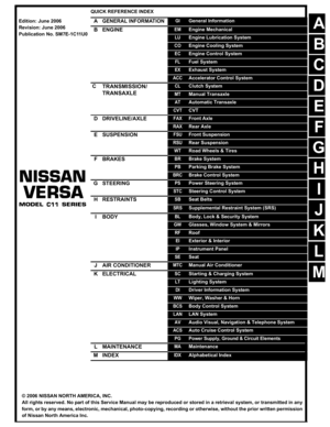 2006 NISSAN VERSA Workshop  Service Repair Manual