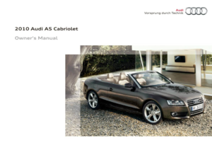 2010 AUDI A5 CABRIOLET Owners Manual