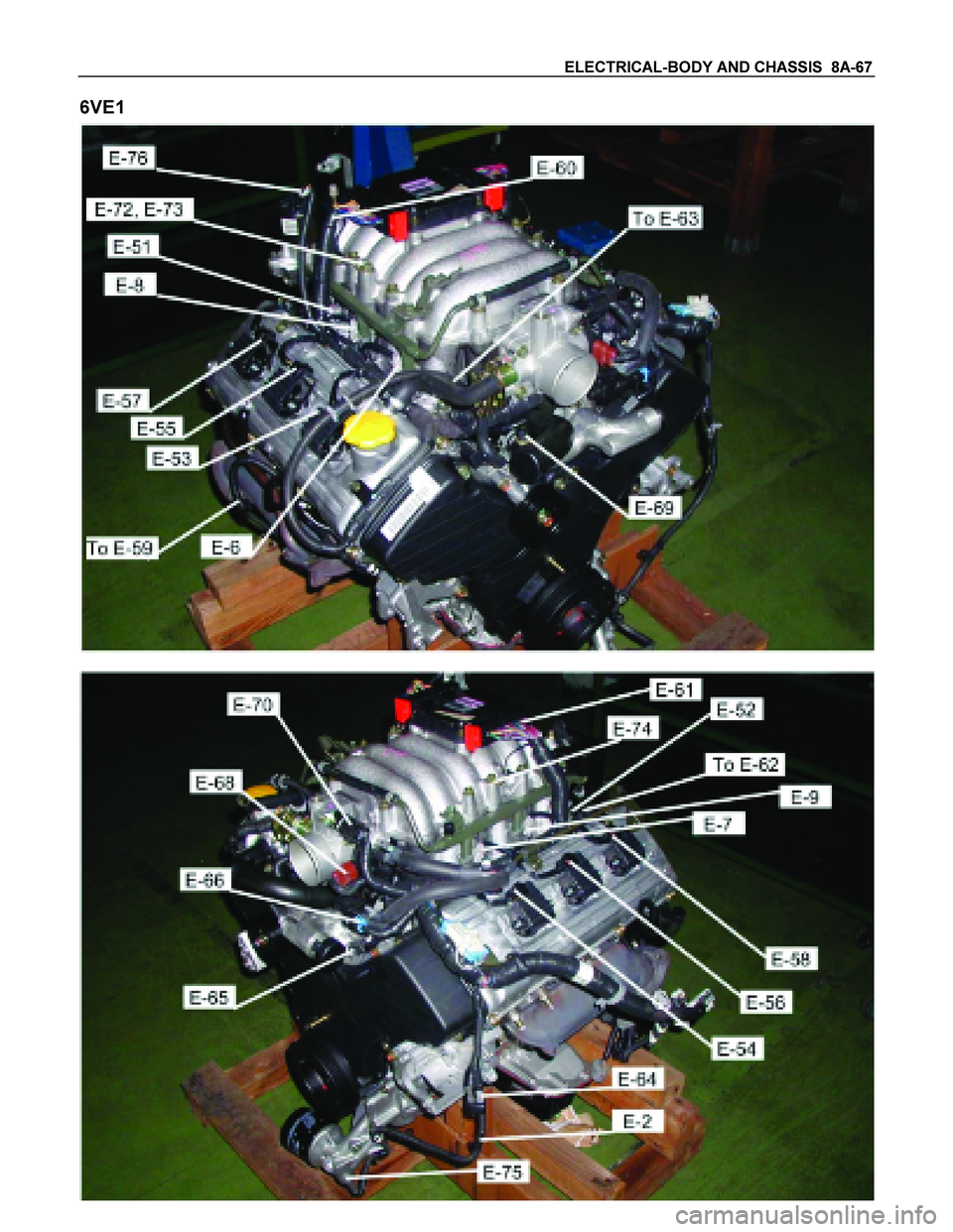 ISUZU TF SERIES 2004  Workshop Manual ELECTRICAL-BODY AND CHASSIS  8A-67 
6VE1 
 
 
  