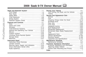 2009 SAAB 9-7X Owners Manual